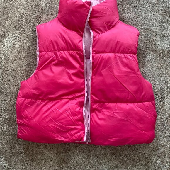 Only reversible pink puffer vest - (size L) - Picture 2 of 12
